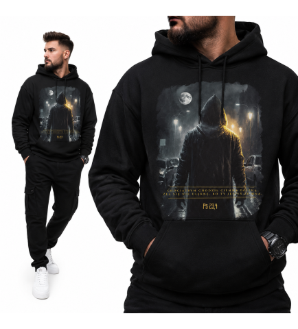Bluza Chrześcijańska z kapturem Chociażbym chodził ciemną  doliną